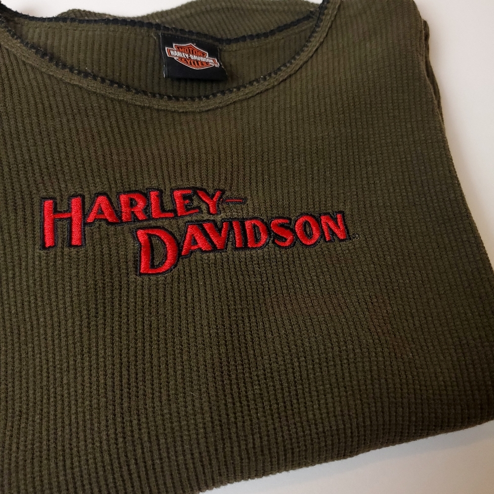 Harley Davidson Long Sleeve Waffle Knit Shirt